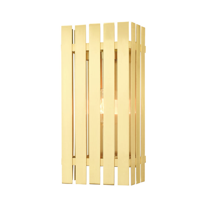 Livex Lighting 20753-12 One Light Outdoor Wall Lantern, Satin Brass
