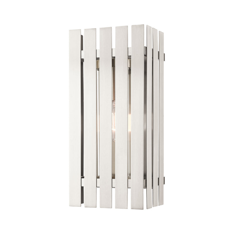 Livex Lighting 20753-91 One Light Outdoor Wall Lantern, Brushed Nickel