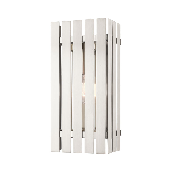 Livex Lighting 20753-91 One Light Outdoor Wall Lantern, Brushed Nickel