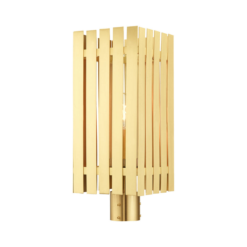 Livex Lighting 20756-12 One Light Outdoor Post Top Lantern, Satin Brass