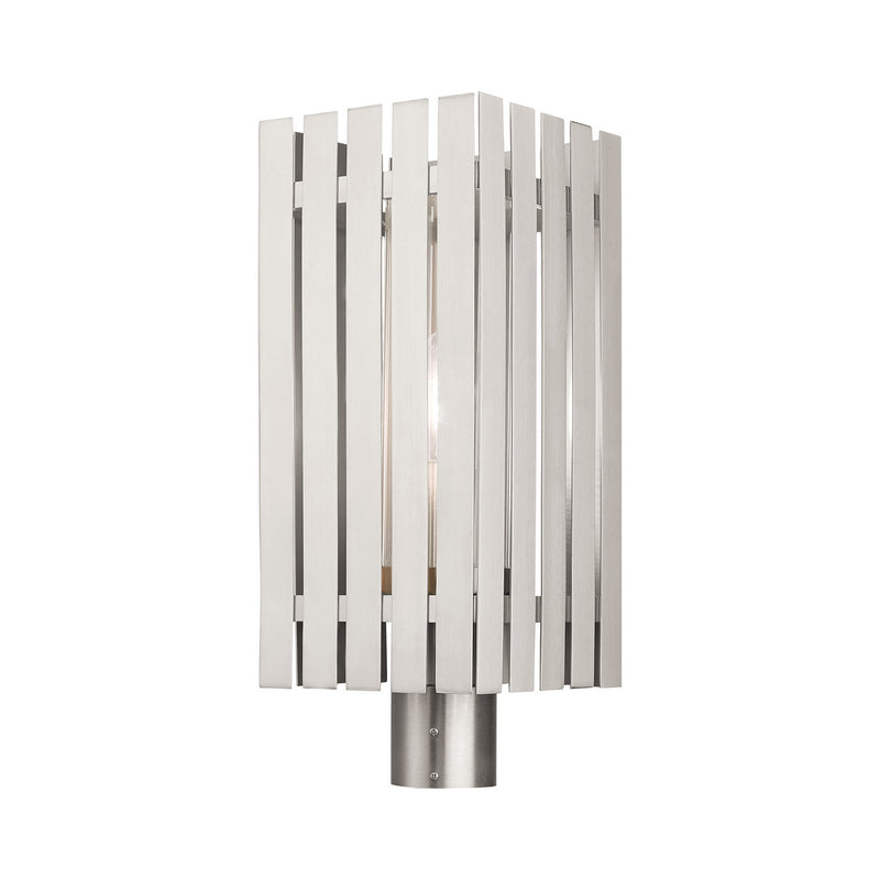 Livex Lighting 20756-91 One Light Outdoor Post Top Lantern, Brushed Nickel