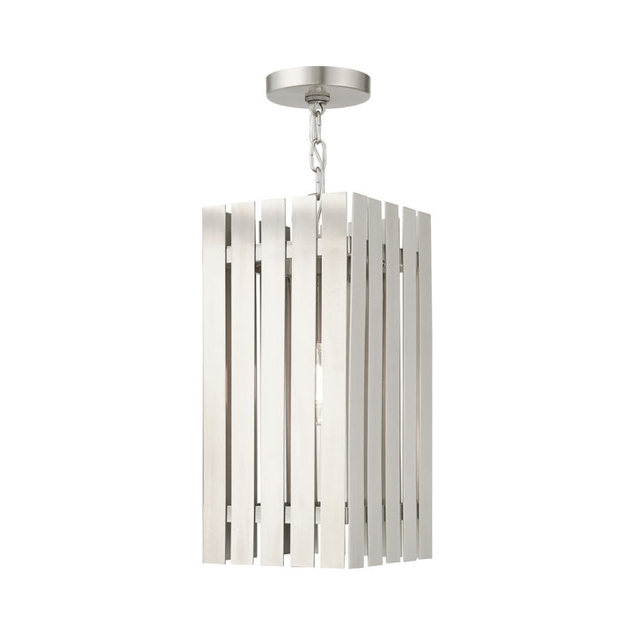 Livex Lighting 20757-91 One Light Outdoor Pendant, Brushed Nickel