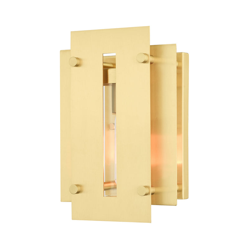 Livex Lighting 21771-12 One Light Outdoor Wall Lantern, Satin Brass