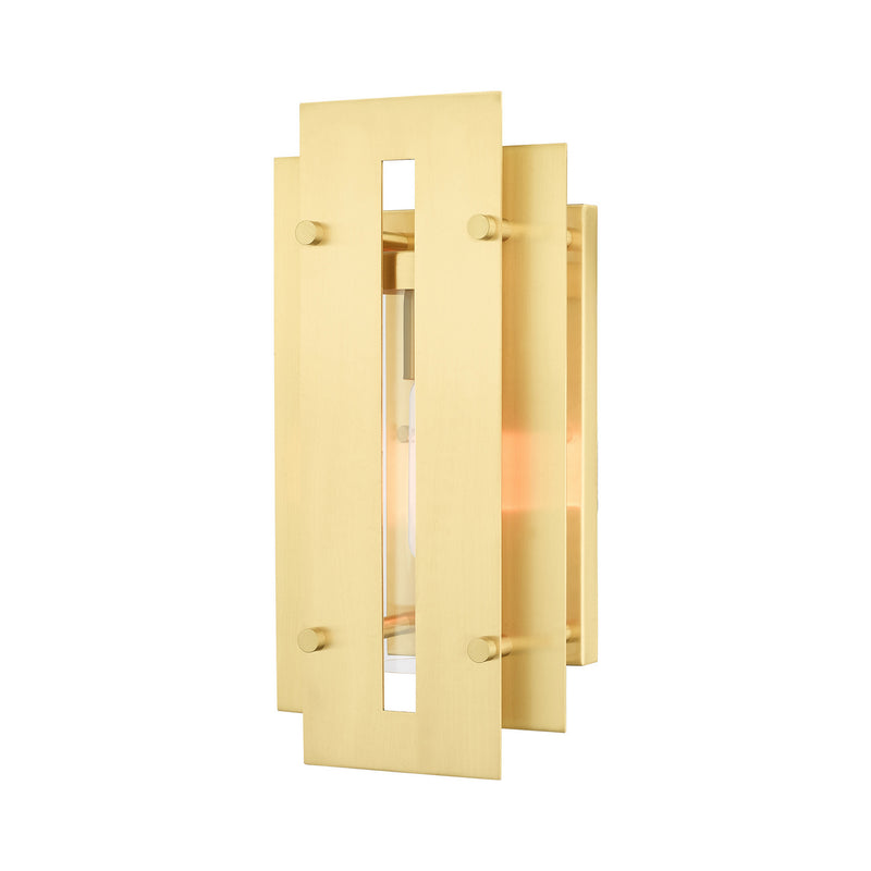 Livex Lighting 21772-12 One Light Outdoor Wall Lantern, Satin Brass