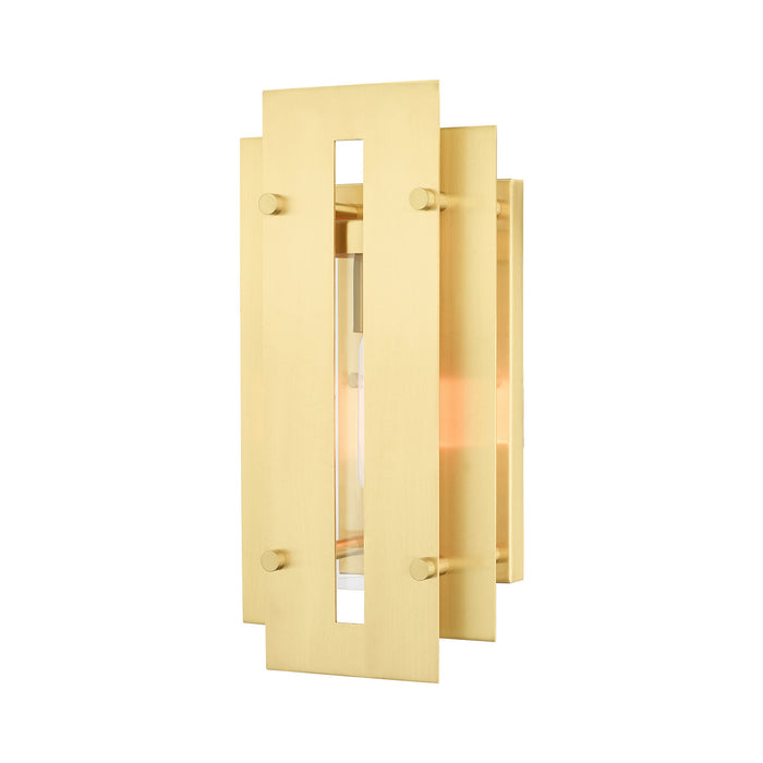 Livex Lighting 21772-12 One Light Outdoor Wall Lantern, Satin Brass