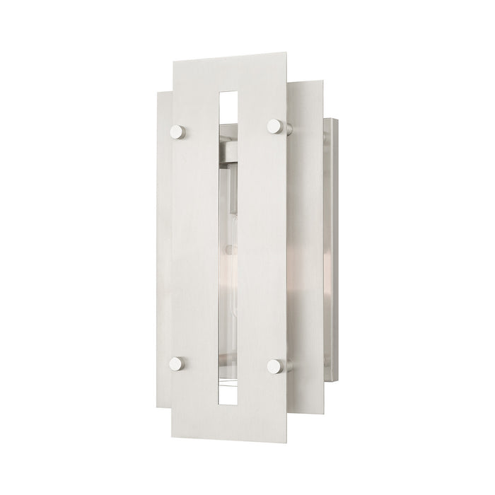 Livex Lighting 21772-91 One Light Outdoor Wall Lantern, Brushed Nickels