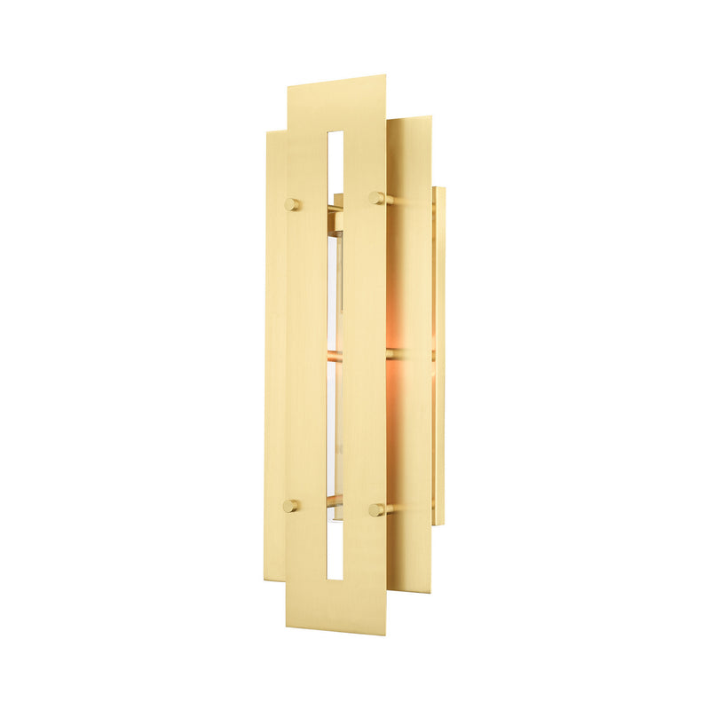 Livex Lighting 21773-12 One Light Outdoor Wall Lantern, Satin Brass