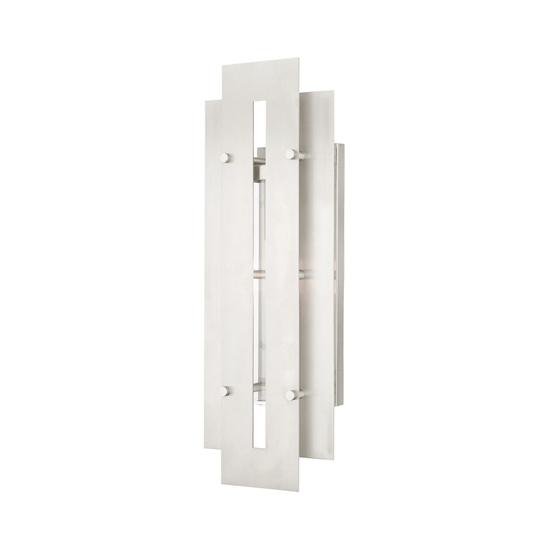 Livex Lighting 21773-91 One Light Outdoor Wall Lantern, Brushed Nickel