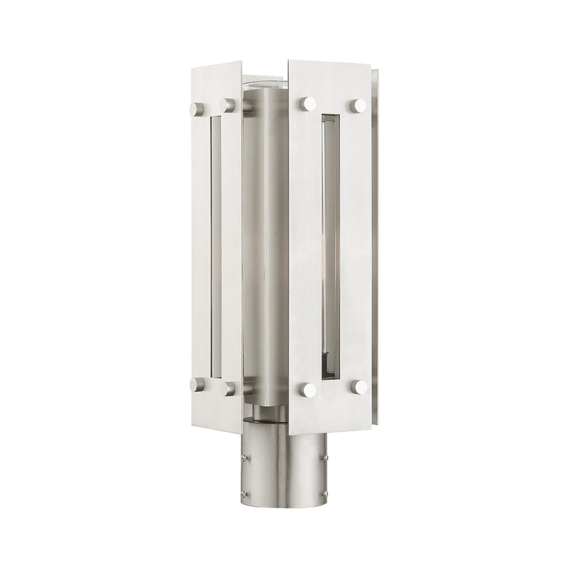 Livex Lighting 21774-91 One Light Outdoor Post Top Lantern, Brushed Nickel