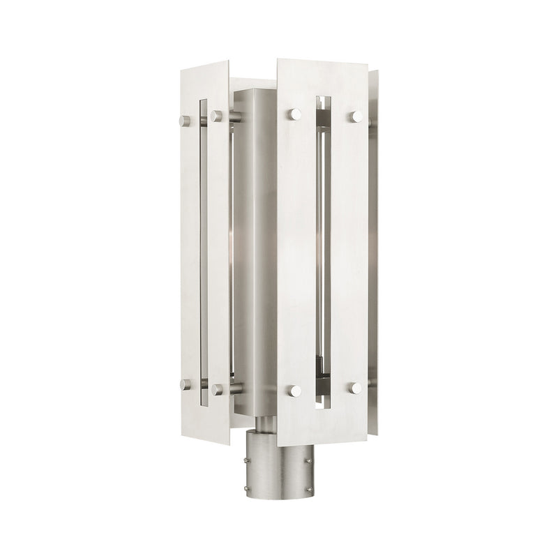 Livex Lighting 21776-91 One Light Outdoor Post Top Lantern, Brushed Nickel