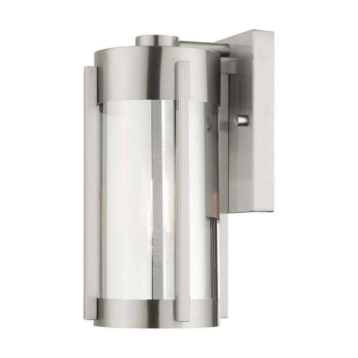 Livex Lighting 22380-91 One Light Outdoor Wall Lantern, Brushed Nickel