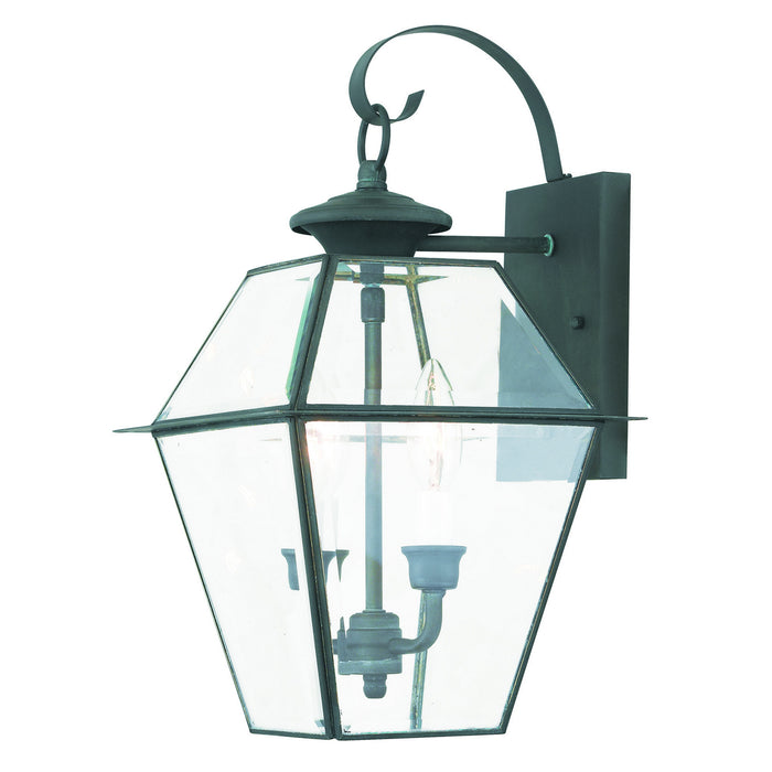 Livex Lighting 2281-61 Two Light Outdoor Wall Lantern, Charcoal