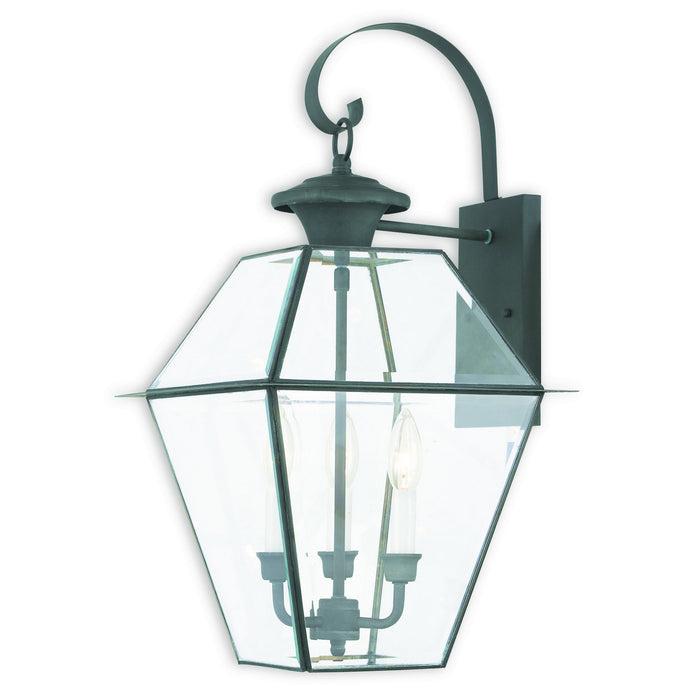 Livex Lighting 2381-61 Three Light Outdoor Wall Lantern, Charcoal