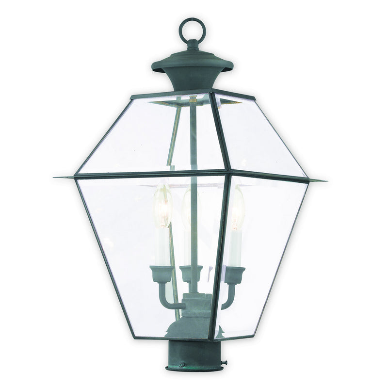 Livex Lighting 2384-61 Three Light Post-Top Lanterm, Charcoal