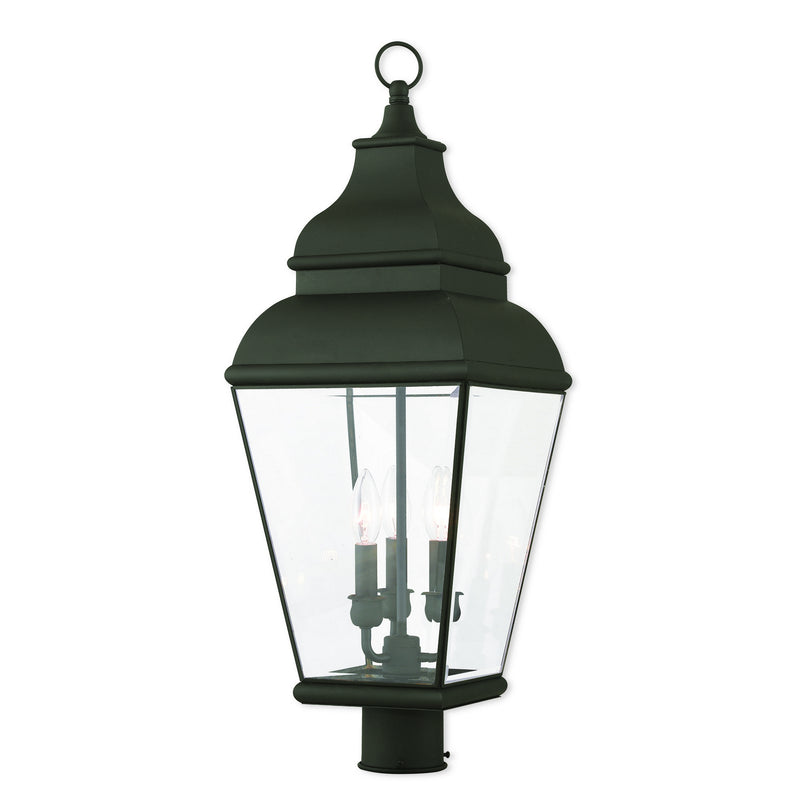 Livex Lighting 2594-04 Three Light Post-Top Lanterm, Black