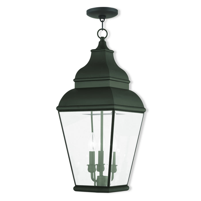 Livex Lighting 2597-04 Three Light Outdoor Pendant, Black