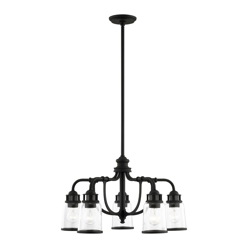 Livex Lighting 40025-04 Five Light Chandelier, Black