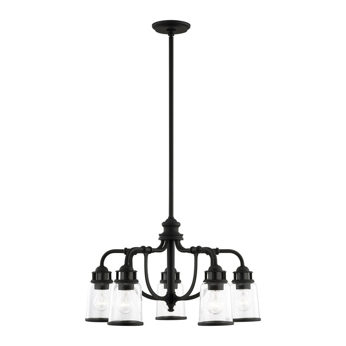 Livex Lighting 40025-04 Five Light Chandelier, Black