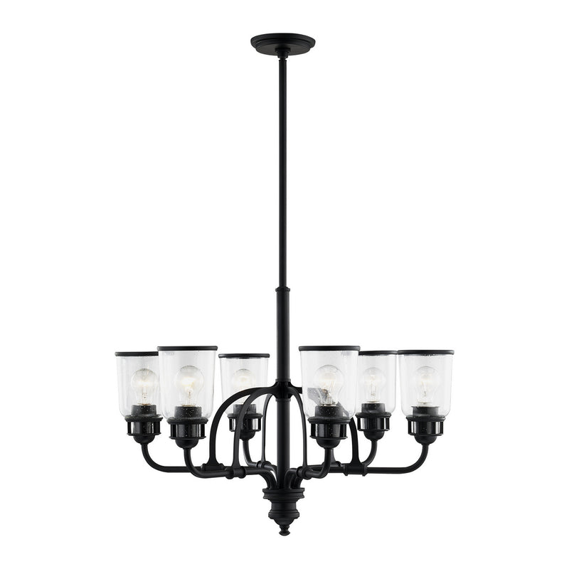 Livex Lighting 40026-04 Six Light Chandelier, Black