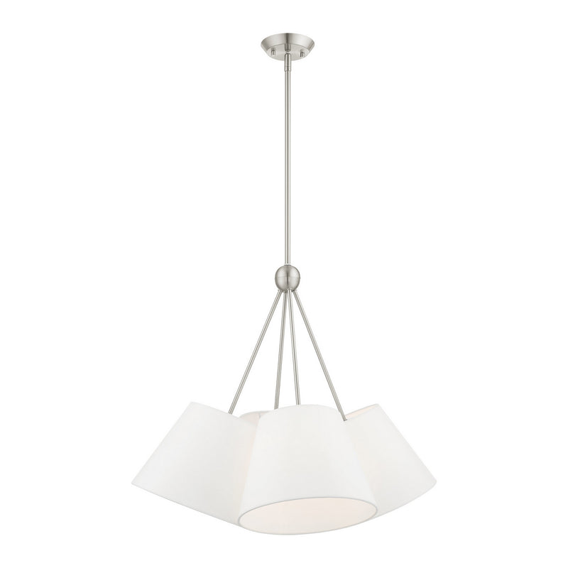 Livex Lighting 40564-91 Four Light Chandelier, Brushed Nickel