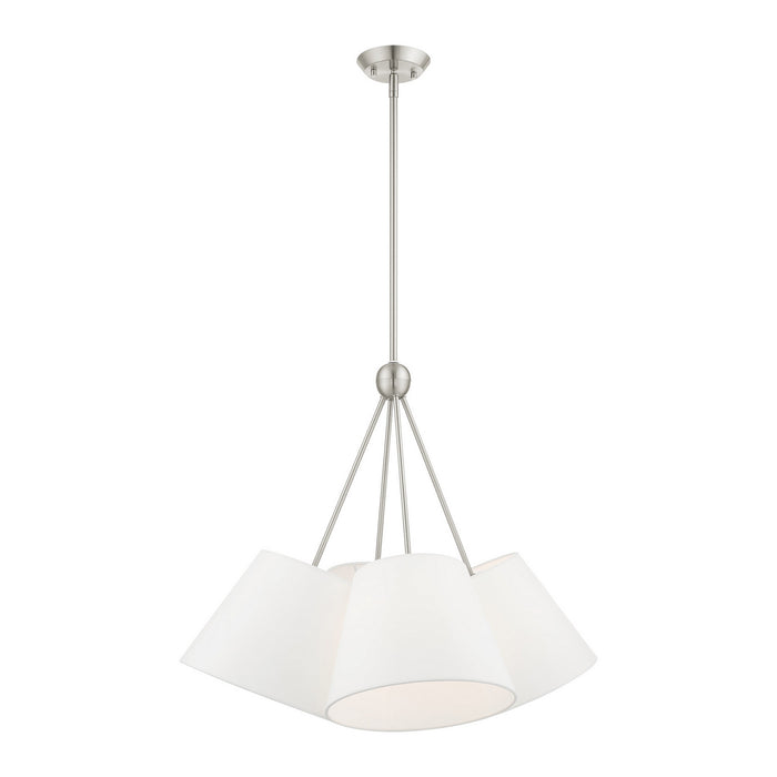 Livex Lighting 40564-91 Four Light Chandelier, Brushed Nickel