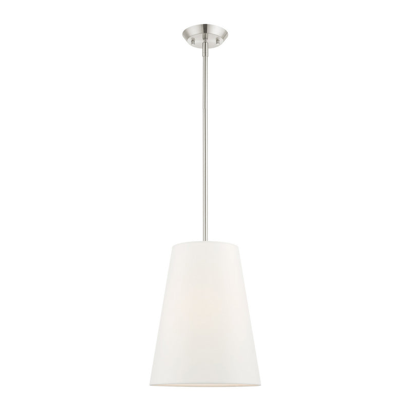 Livex Lighting 40567-91 One Light Pendant, Brushed Nickel