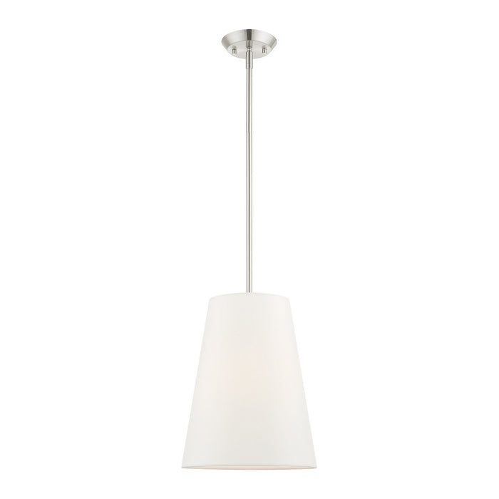Livex Lighting 40567-91 One Light Pendant, Brushed Nickel