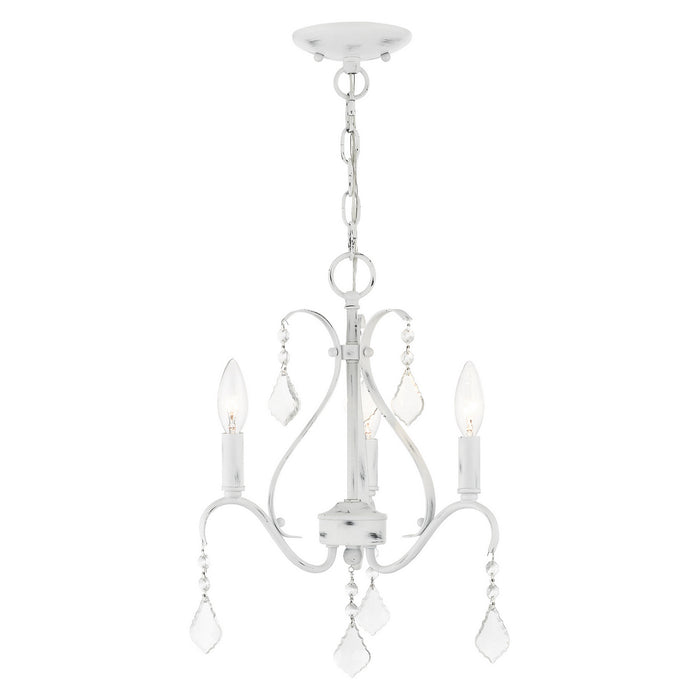Livex Lighting 40843-60 Three Light Chandelier, Antique White
