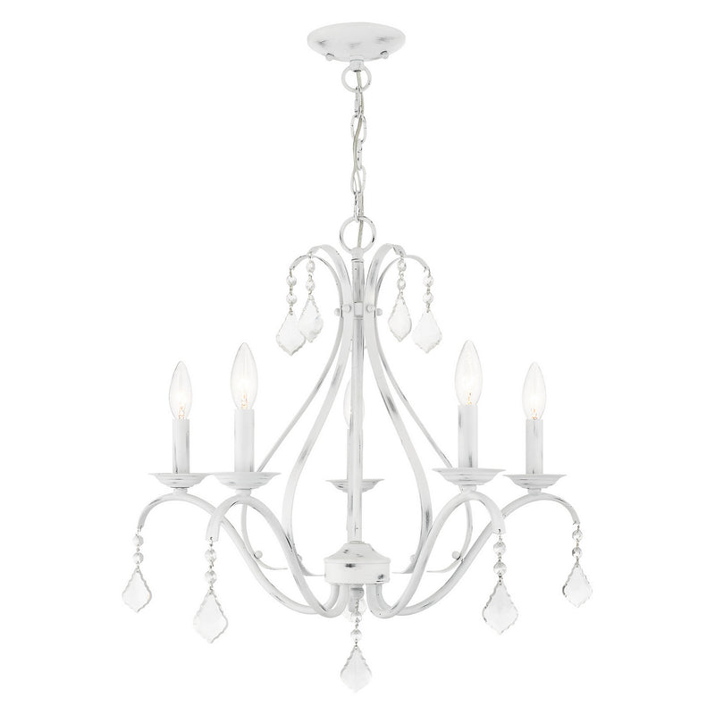 Livex Lighting 40845-60 Five Light Chandelier, Antique White