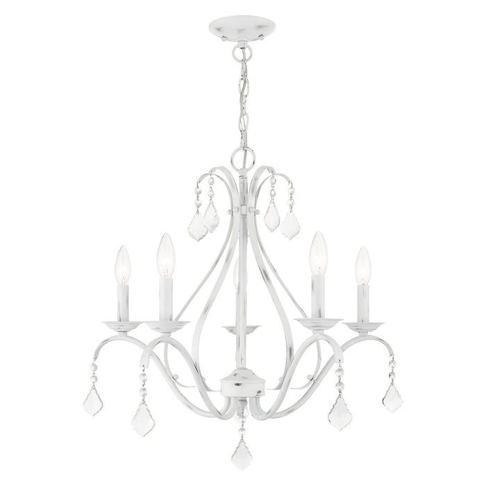Livex Lighting 40845-60 Five Light Chandelier, Antique White