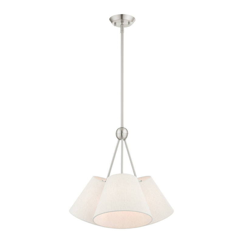 Livex Lighting 41383-91 Three Light Chandelier, Brushed Nickel