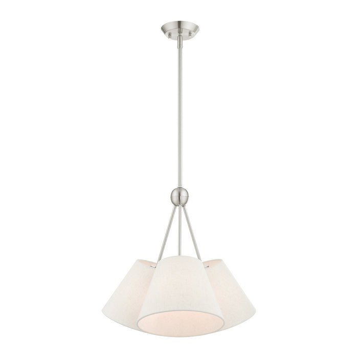 Livex Lighting 41383-91 Three Light Chandelier, Brushed Nickel