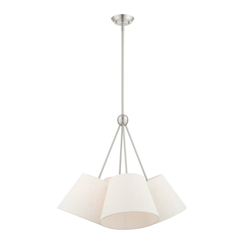 Livex Lighting 41384-91 Four Light Chandelier, Brushed Nickel