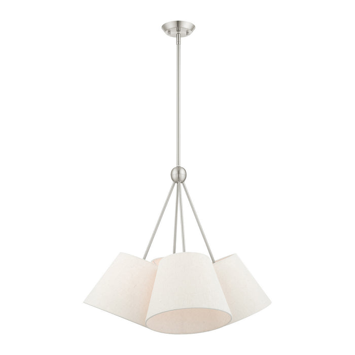 Livex Lighting 41384-91 Four Light Chandelier, Brushed Nickel