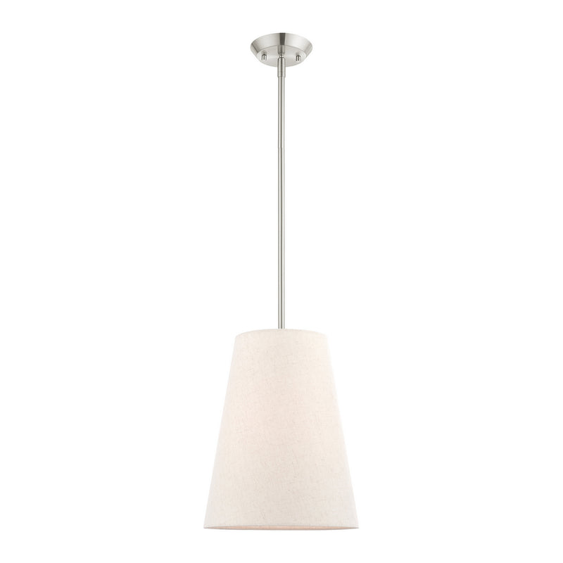 Livex Lighting 41387-91 One Light Pendant, Brushed Nickel