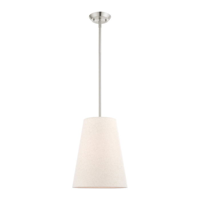 Livex Lighting 41387-91 One Light Pendant, Brushed Nickel