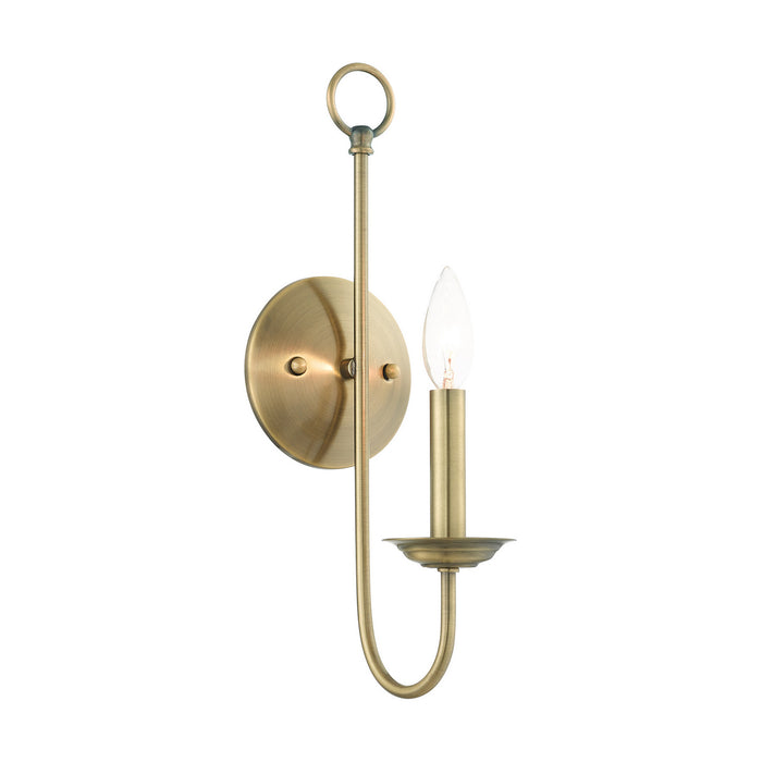 Livex Lighting 42681-01 One Light Wall Sconce, Antique Brass