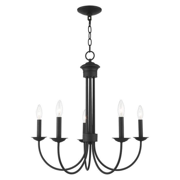 Livex Lighting 42685-04 Five Light Chandelier, Black