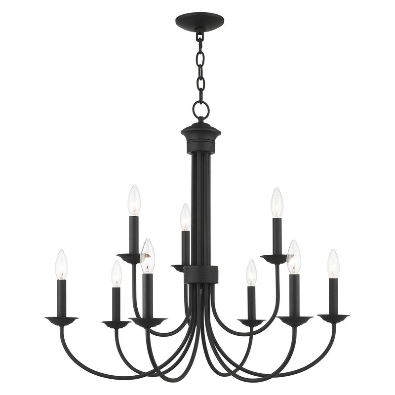 Livex Lighting 42687-04 Nine Light Chandelier, Black