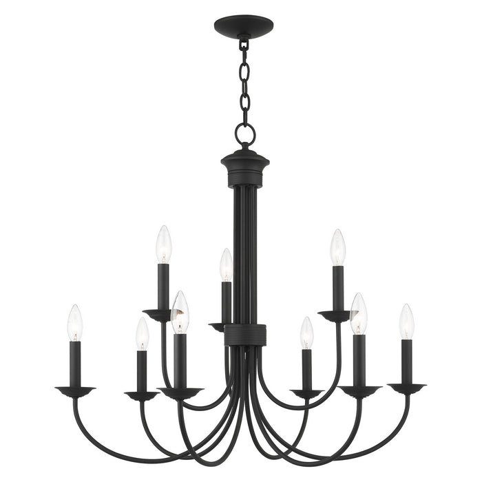 Livex Lighting 42687-04 Nine Light Chandelier, Black