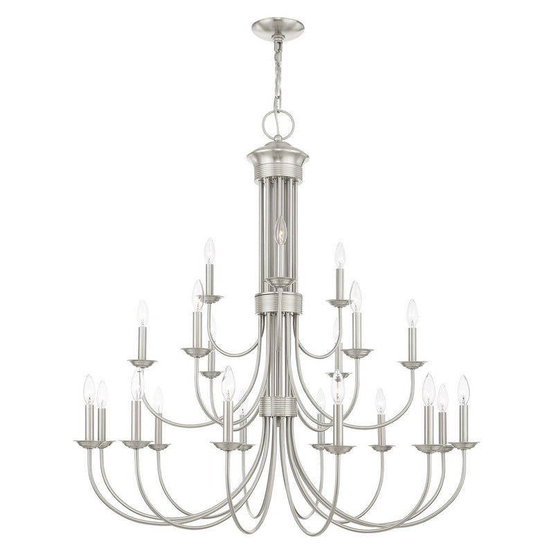 Livex Lighting 42688-91 21 Light Chandelier, Brushed Nickel