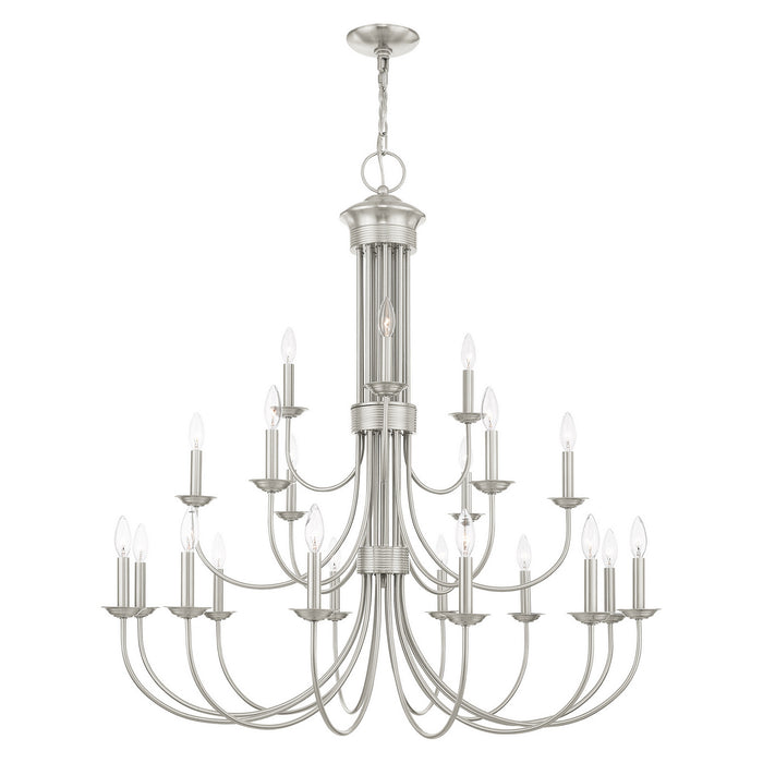 Livex Lighting 42688-91 21 Light Chandelier, Brushed Nickel
