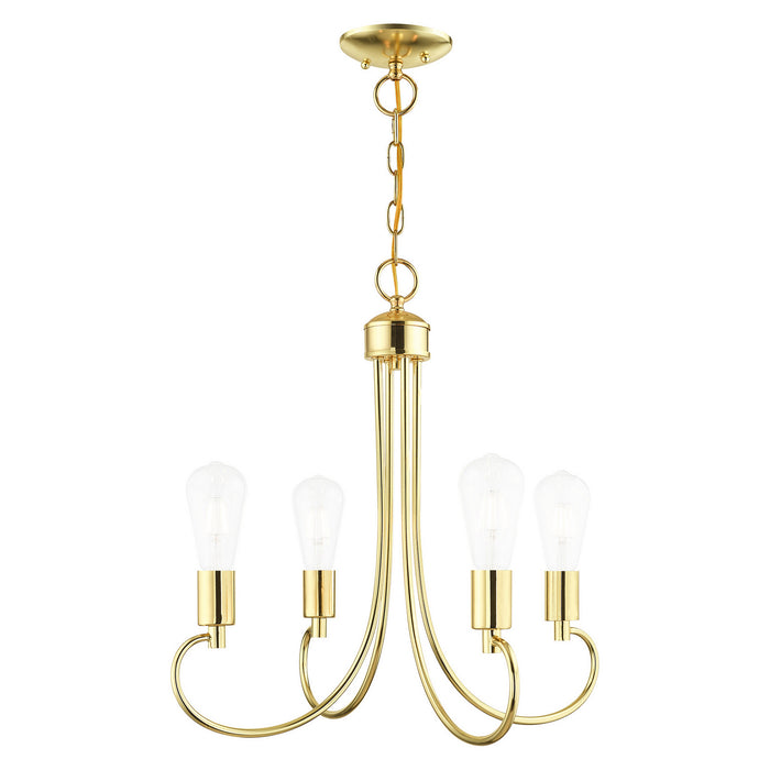 Livex Lighting 42924-02 Four Light Chandelier, Polished Brass