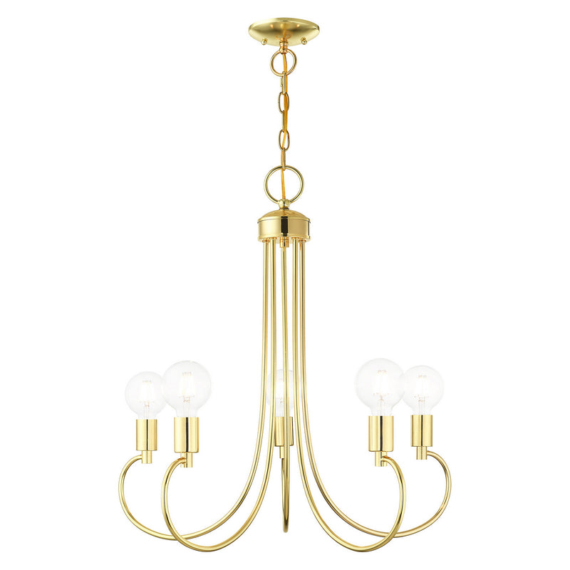 Livex Lighting 42925-02 Five Light Chandelier, Polished Brass