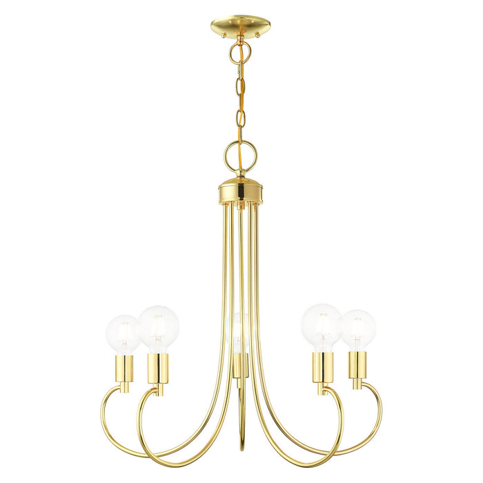 Livex Lighting 42925-02 Five Light Chandelier, Polished Brass