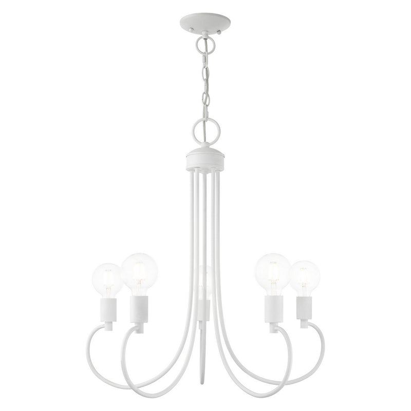 Livex Lighting 42925-03 Five Light Chandelier, White