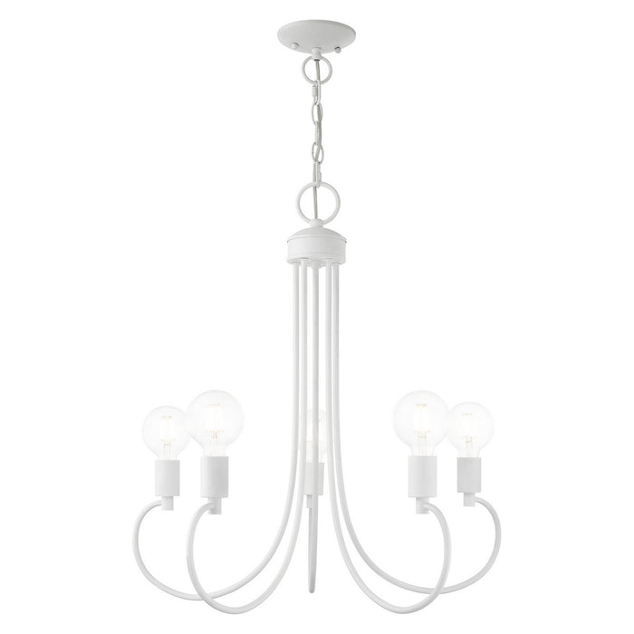 Livex Lighting 42925-03 Five Light Chandelier, White