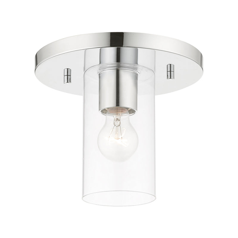 Livex Lighting 45471-05 One Light Flush Mount, Polished Chrome
