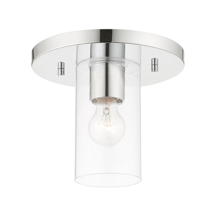 Livex Lighting 45471-05 One Light Flush Mount, Polished Chrome