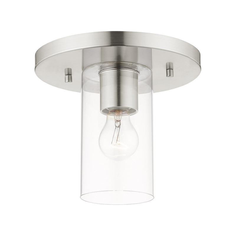 Livex Lighting 45471-91 One Light Flush Mount, Brushed Nickel
